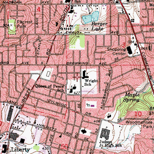 Topographic Map of Wright Elementary School, OR