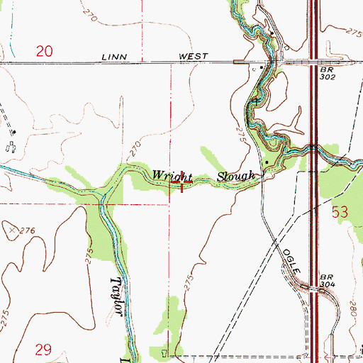 Topographic Map of Wright Slough, OR