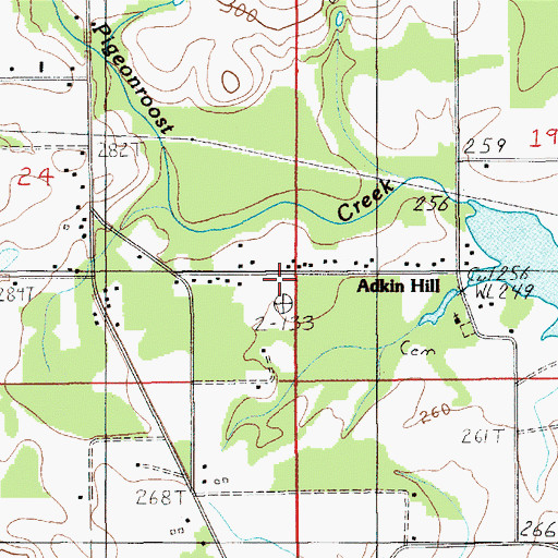 Topographic Map of Adkin Hill, AL