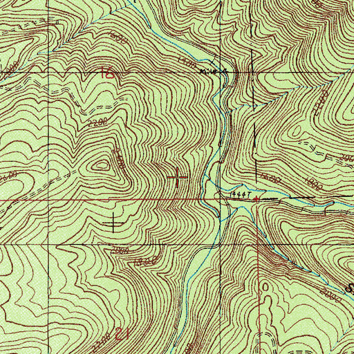 Topographic Map of Wycoff Creek, OR