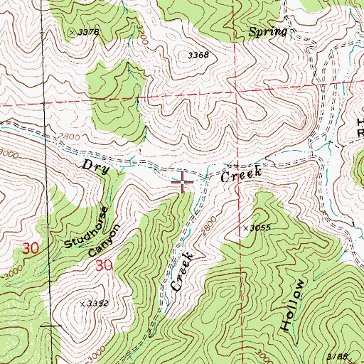 Topographic Map of Wyman Creek, OR