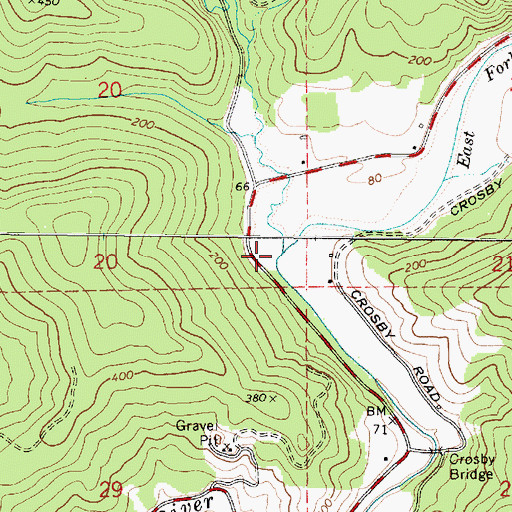 Topographic Map of Yankee Run, OR