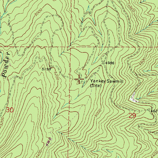 Topographic Map of Yankey Sawmill, OR