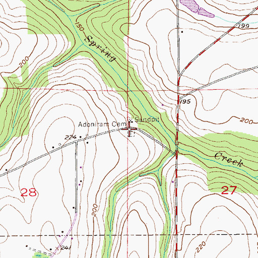 Topographic Map of Adoniram Cemetery, AL