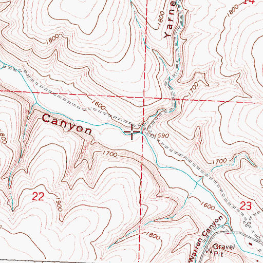 Topographic Map of Yarnell Canyon, OR