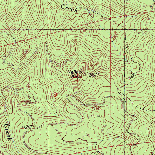 Topographic Map of Yellow Butte, OR