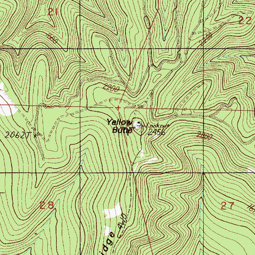 Topographic Map of Yellow Butte, OR