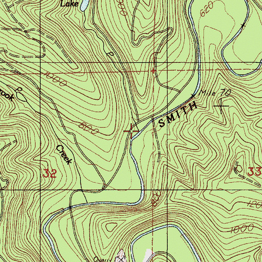 Topographic Map of Yellow Creek, OR