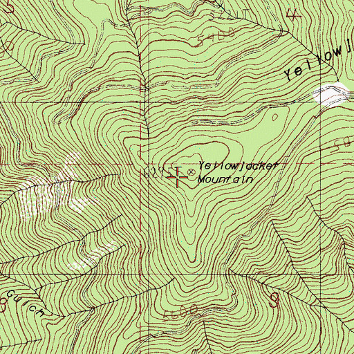 Topographic Map of Yellowjacket Mountain, OR