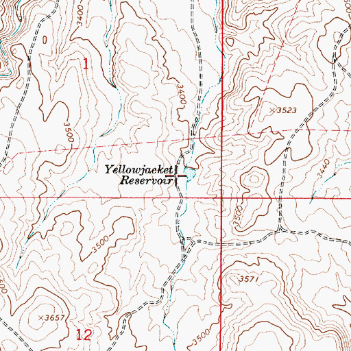 Topographic Map of Yellowjacket Reservoir, OR