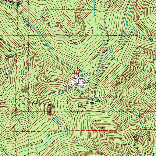 Topographic Map of Yellowstone Creek, OR