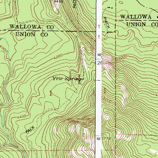 Topographic Map of Yew Spring, OR