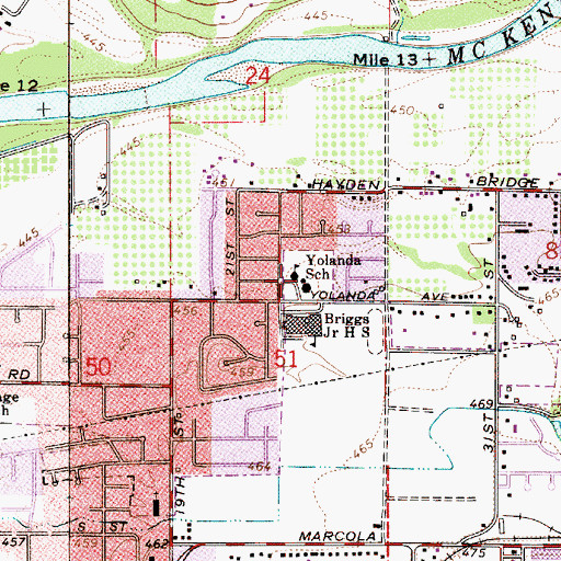 Topographic Map of Yolanda Elementary School, OR