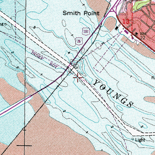 Topographic Map of Youngs Bay, OR