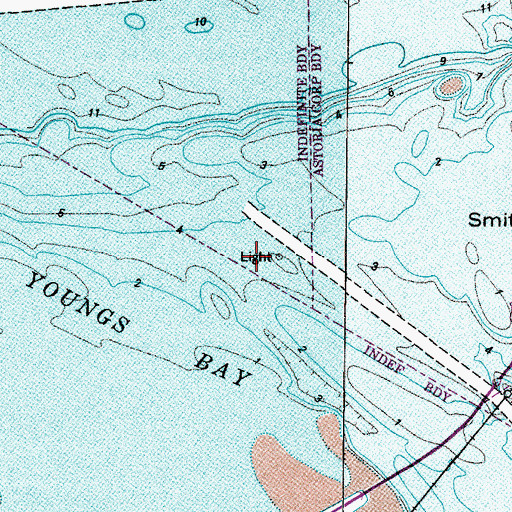 Topographic Map of Youngs Bay Entrance Light, OR