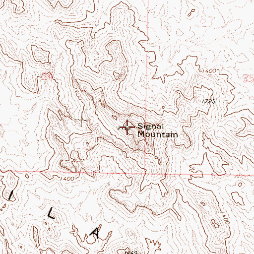 Topographic Map of Signal Mountain, AZ