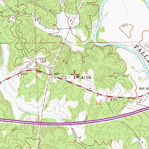 Topographic Map of Ai Baptist Church, AL