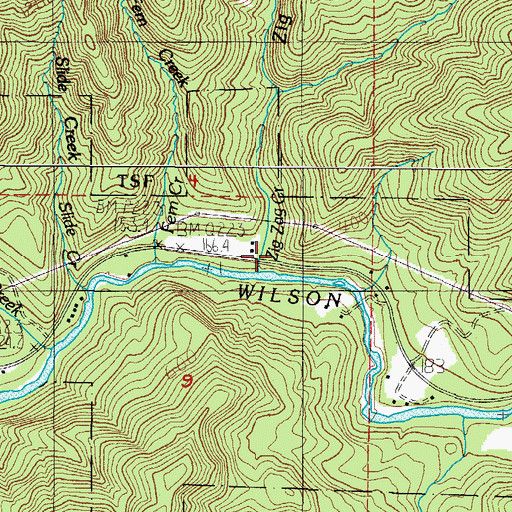 Topographic Map of Zig Zag Creek, OR