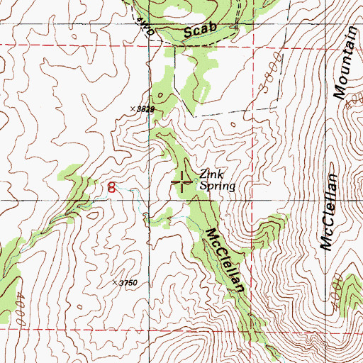 Topographic Map of Zink Spring, OR