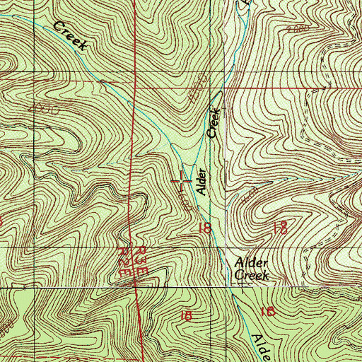 Topographic Map of Zog Creek, OR