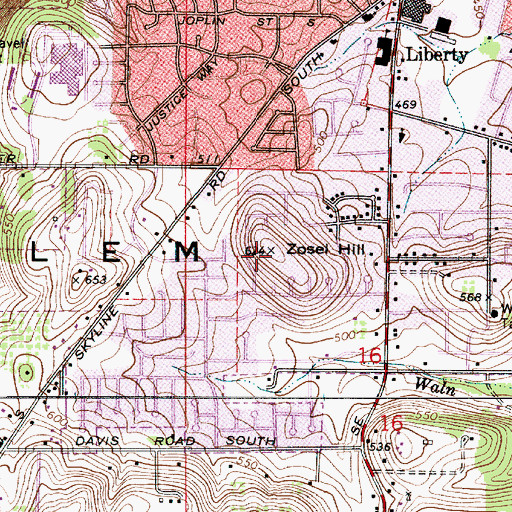 Topographic Map of Zosel Hill, OR