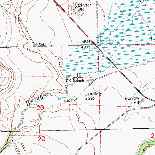 Topographic Map of ZX Ranch, OR