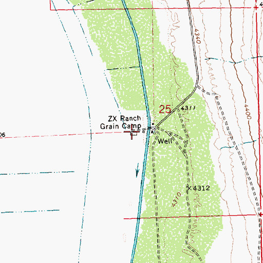 Topographic Map of ZX Ranch Grain Camp, OR