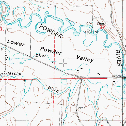 Topographic Map of Miller Creek, OR