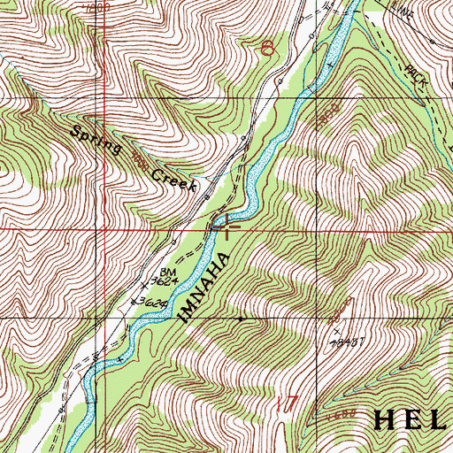 Topographic Map of Spring Creek, OR