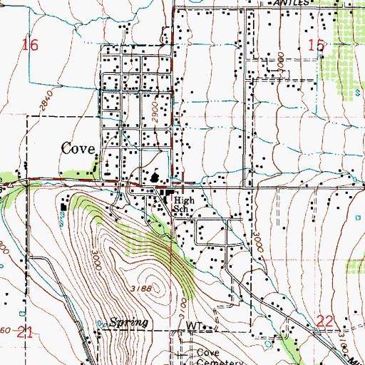 Topographic Map of Bobington Branch, OR