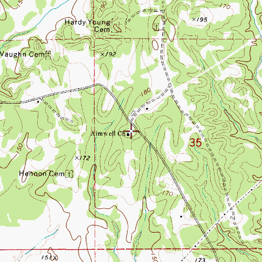 Topographic Map of Aimwell Church, AL