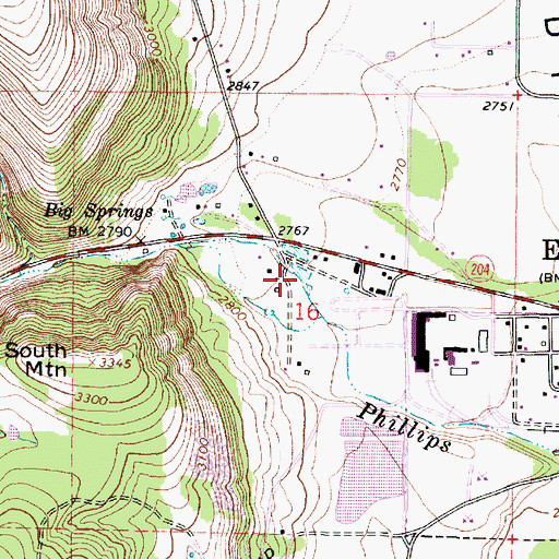 Topographic Map of Maxwell Lake, OR