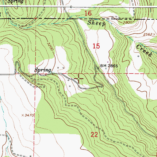 Topographic Map of Grouse, OR