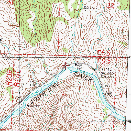 Topographic Map of Rock Creek, OR
