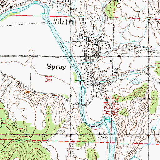 Topographic Map of Town Gulch, OR