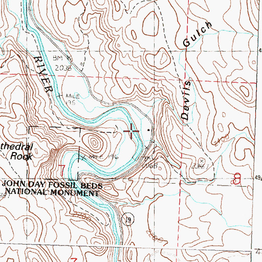 Topographic Map of Devils Gulch, OR