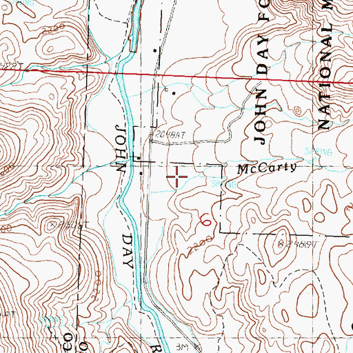 Topographic Map of McCarty Creek, OR
