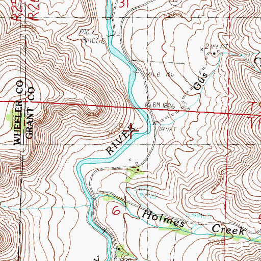 Topographic Map of Gus Creek, OR