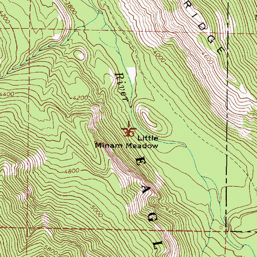 Topographic Map of Lower Falls Little Minam River, OR