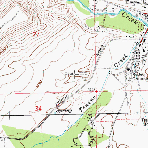 Topographic Map of Tenino Cemetery, OR