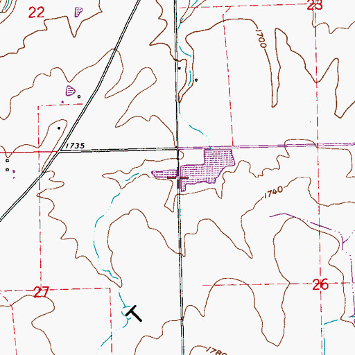 Topographic Map of Merrell Reservoir, OR