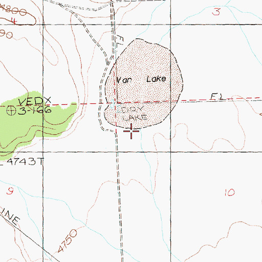 Topographic Map of Hampton Creek, OR