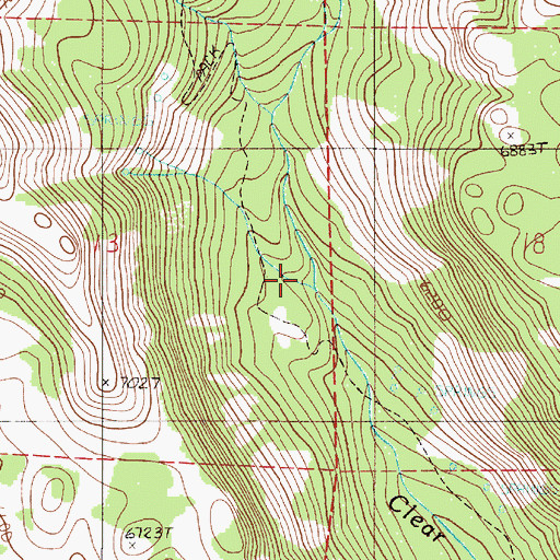 Topographic Map of West Fork Clear Creek, OR