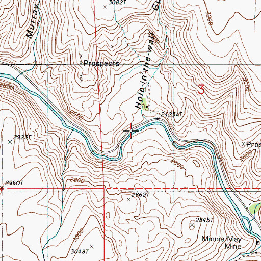 Topographic Map of Hole in the Wall Gulch, OR