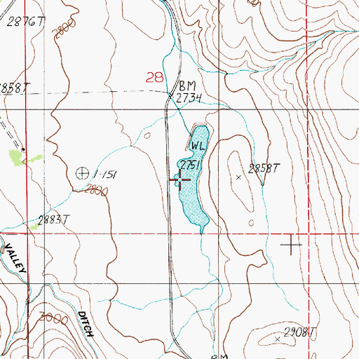 Topographic Map of Laird Reservoir, OR