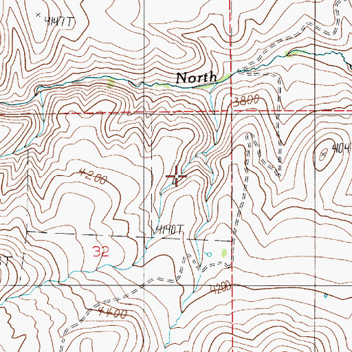 Topographic Map of Badland Creek, OR