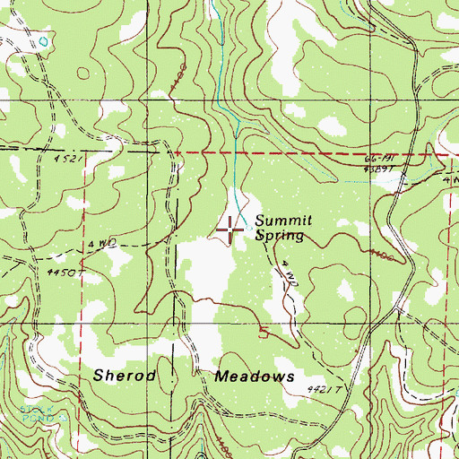 Topographic Map of Summit Spring, OR