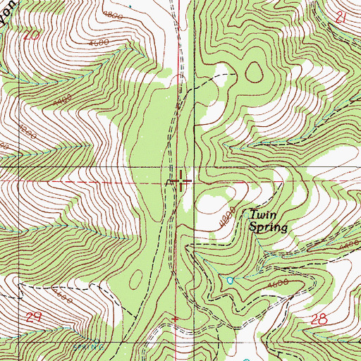 Topographic Map of Double Spring (historical), OR