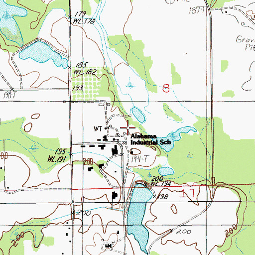 Topographic Map of Alabama Industrial School, AL