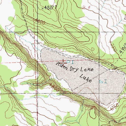 Topographic Map of Ram Lake Waterhole, OR
